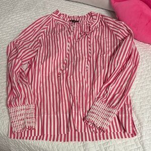 J. Crew Pink and White Striped Top